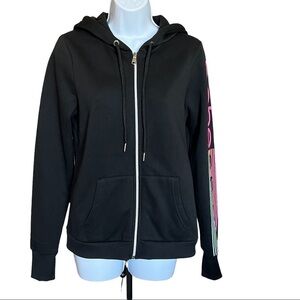 Bebe Hoodie Size S Black Full Zip Logo Long Sleeve Sport NWT